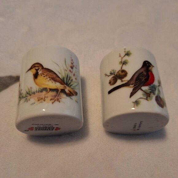 2 Vintage West German‎ Ceramic Song Bird Taper Candle Stick Holders Funny Design - Picture 1 of 6